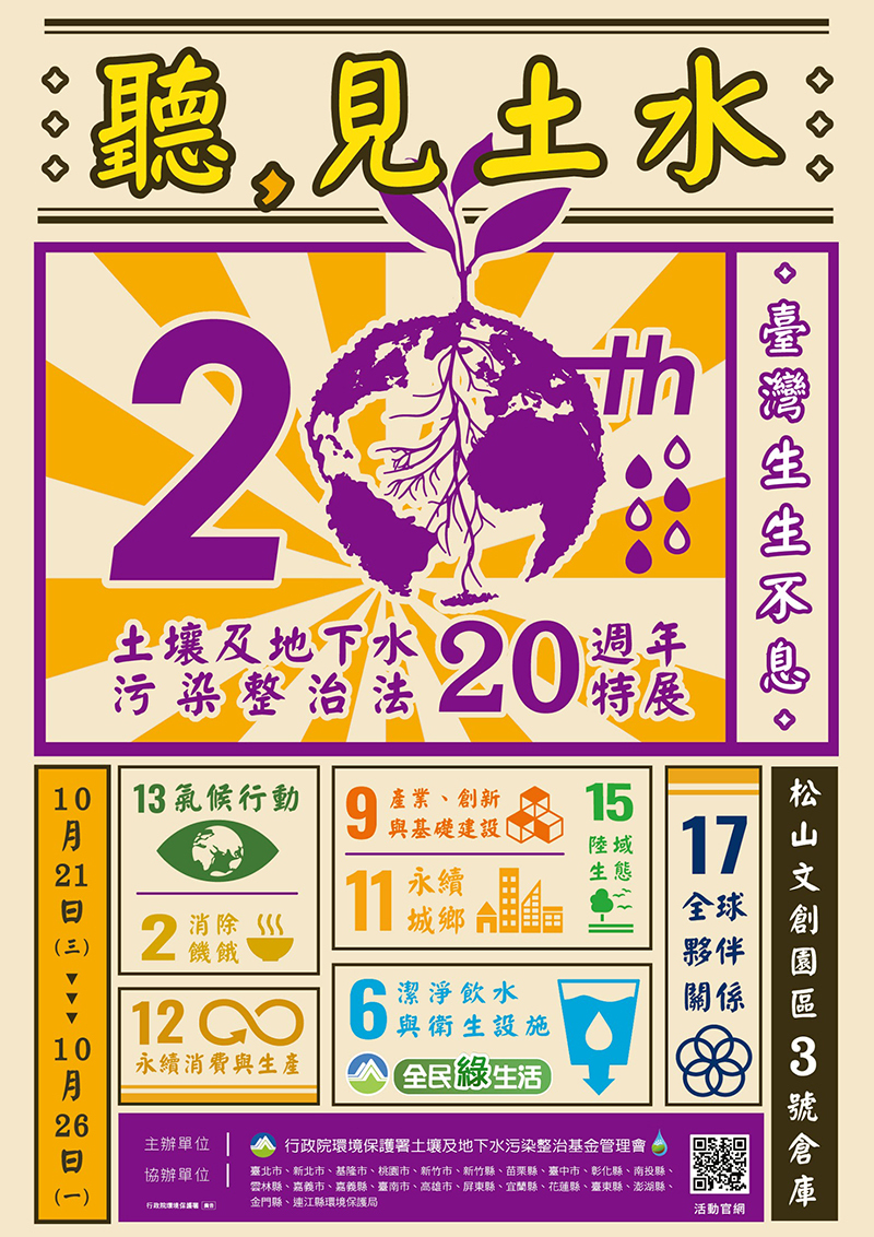 土壤及地下水污 染整治法20週年特展(宣傳海報)