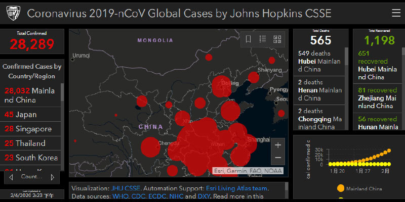 武漢肺炎追蹤地圖