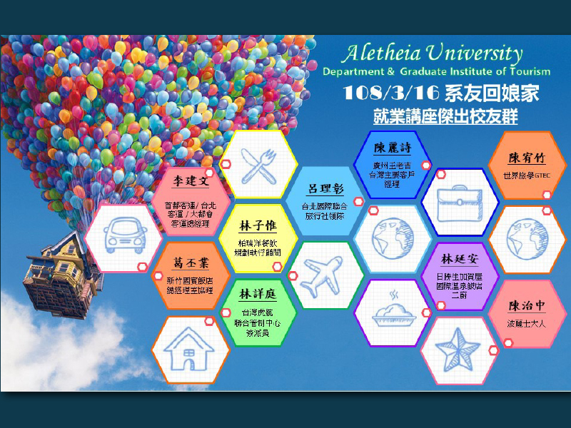 觀光系16日舉行綜合就業講座暨系友回娘家春酒餐會圖片