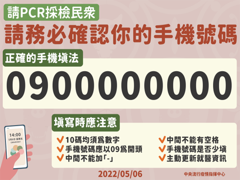請務必確認你的手機號碼正確的手機填法圖片